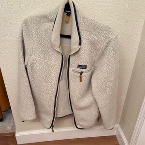 Patagonia Cream Teddy Jacket with Black Trim
